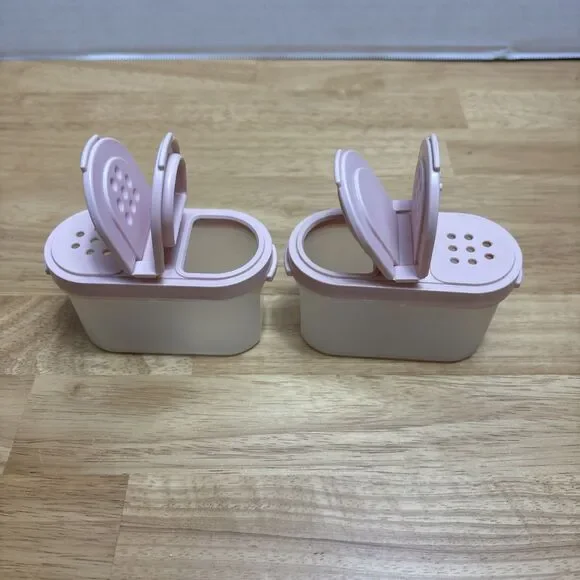 Tupperware Modular Mate Spice Container 1843-19 Pink Lid Set Of 2