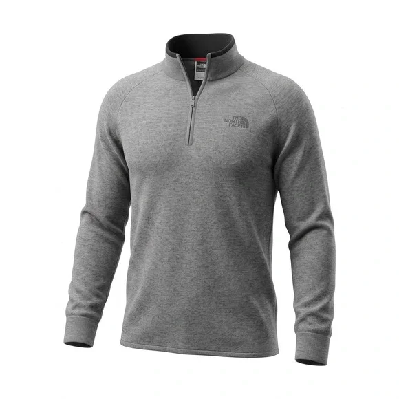 The North Face Quarter Zip Sweater XL Grey Cotton Wool Blend Gorpcore Outdoor