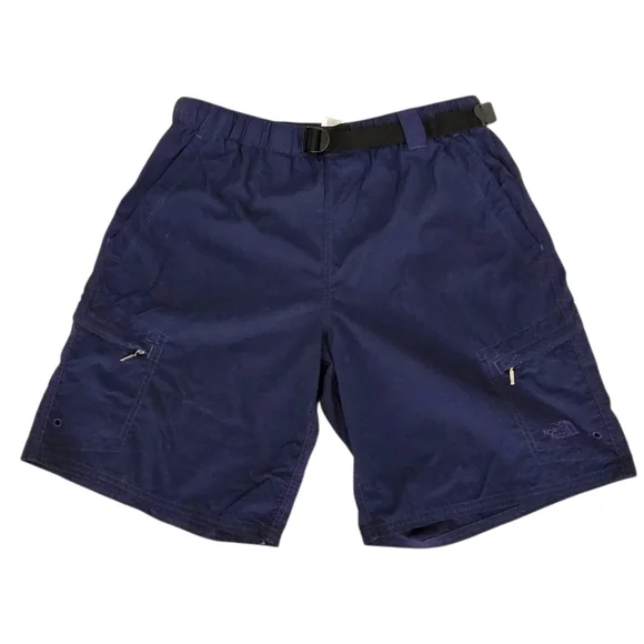 The North Face Men's Shorts Cargo Belted Medium Nylon Blue Outdoor