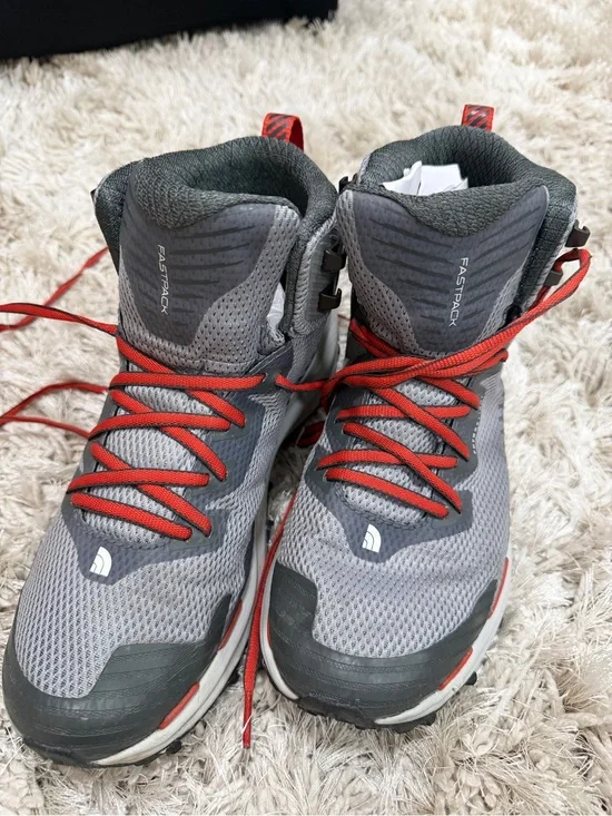 The North Face Gray and Red Men's Athletic Boots