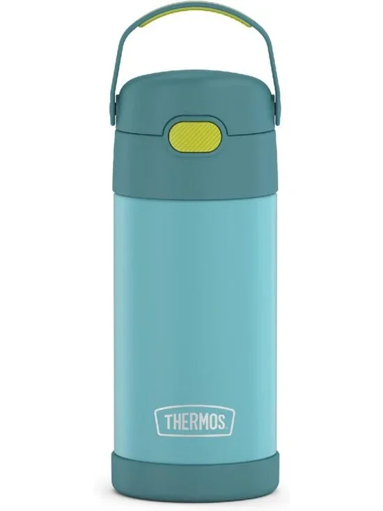 12oz Insulated Water Bottle with Straw - Kids' Travel Flask, Blue/Green