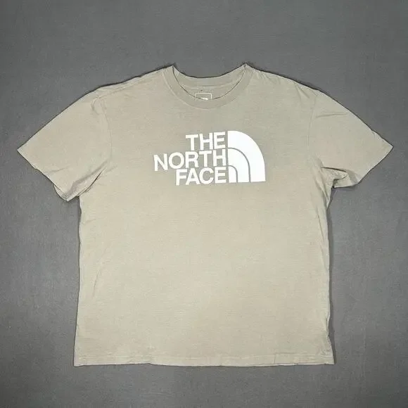The North Face Men’s XL Logo T-Shirt Gray/Olive 100% Cotton Short Sleeve