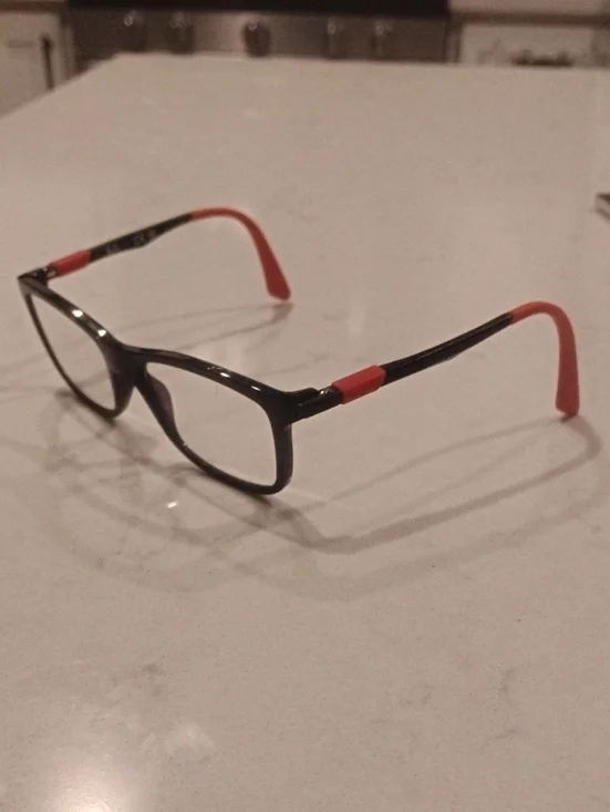 Ray-Ban Kids Black Frames with Malable Red Temple Tips