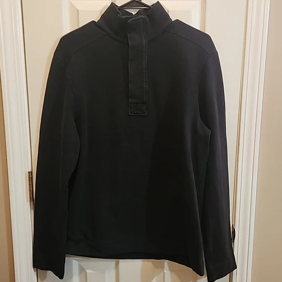 Men’s Banana Republic Sweatshirt M Black Quarter Button