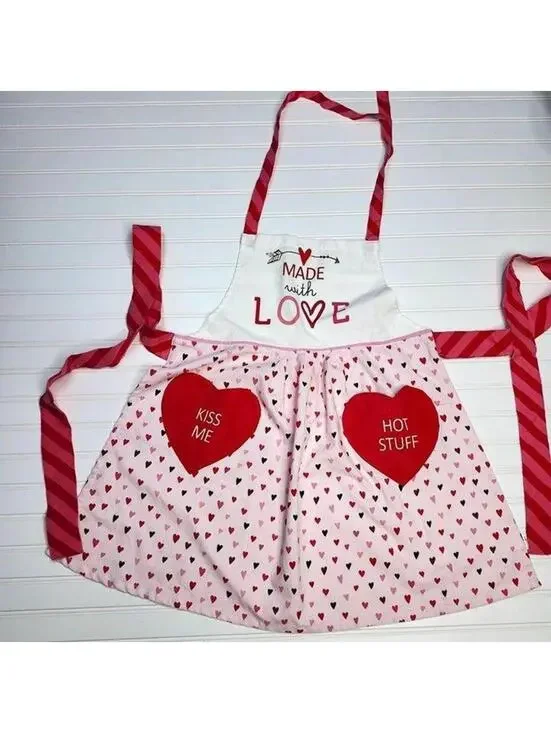 Conversation Hearts Made With Love Valentines Day Apron