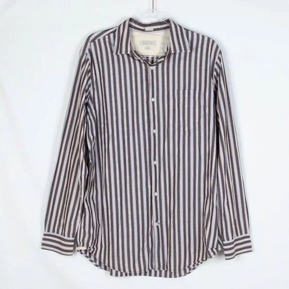 Banana Republic Striped Button Up Shirt Men's Sz‎ L