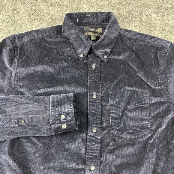 Banana Republic Shirt Mens Medium Blue Corduroy Long Sleeve Button Up‎ Casual