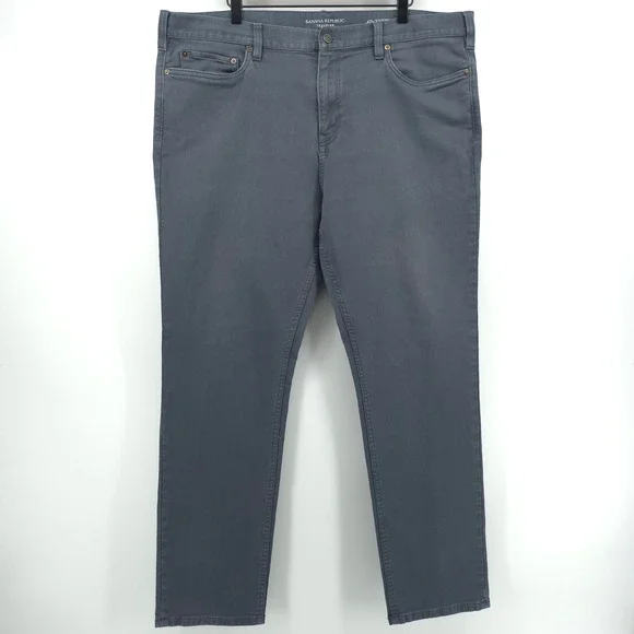 Banana Republic Traveler Men Skinny Pants 40x32 Gray Stretch Casual