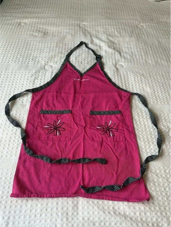 Authentic American Girl Place Child Size Apron Pink Black Y2K Baking