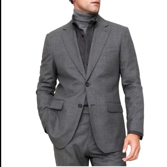 Banana Republic 42R Italian 100% Wool Blazer $450 2-Button Gray Jacket Work