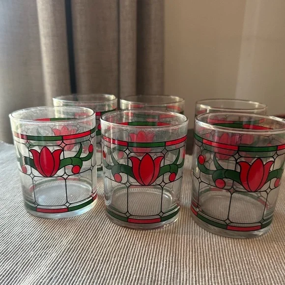 Coca Cola Red and Green Glass Tumbler Set