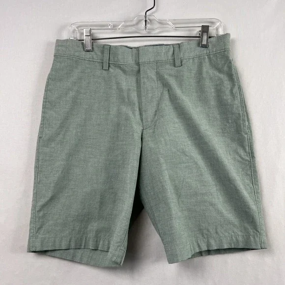 Banana Republic Aiden Club Shorts size 30 flat front Chino Sage Green Classic