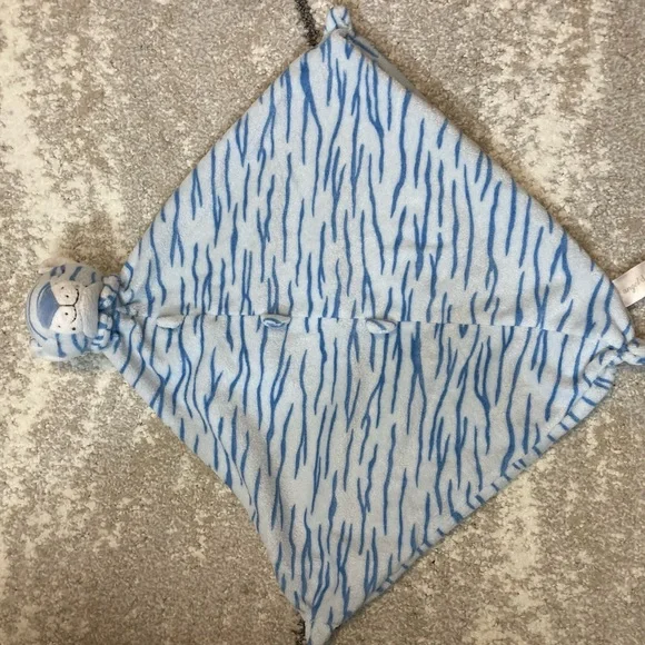 Angel Dear Blue and‎ White Striped Tiger Lovey blanket