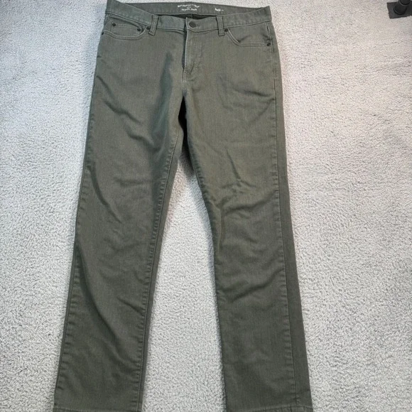 Banana Republic‎ Travel Jean Mens 36x29 Olive Green Slim Fit Stretch Pants