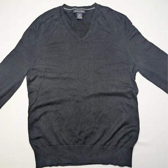 Banana‎ Republic Men S Silk Cotton Cashmere V-Neck Sweater Black