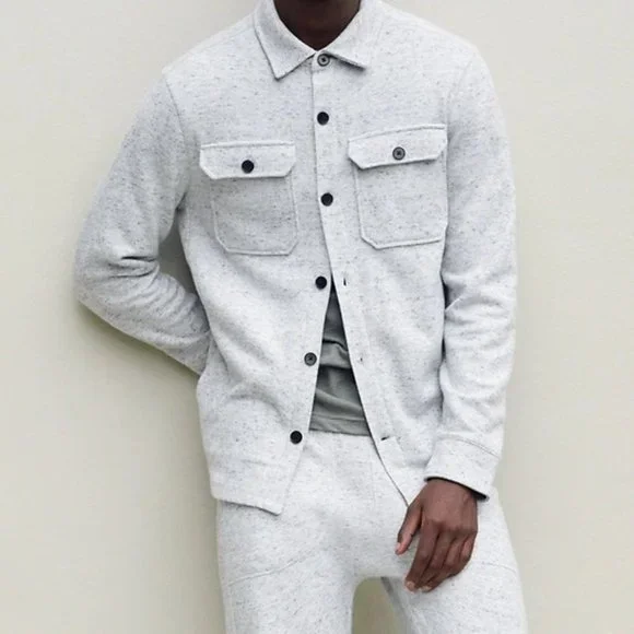 Banana Republic Brushed Waffle Knit Shirt Jacket