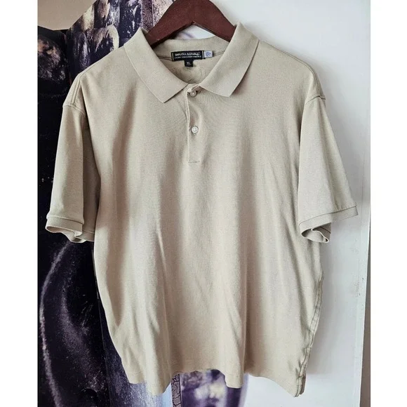 Banana Republic Men's Khaki Luxury Touch Performance‎ Polo Shirt XL