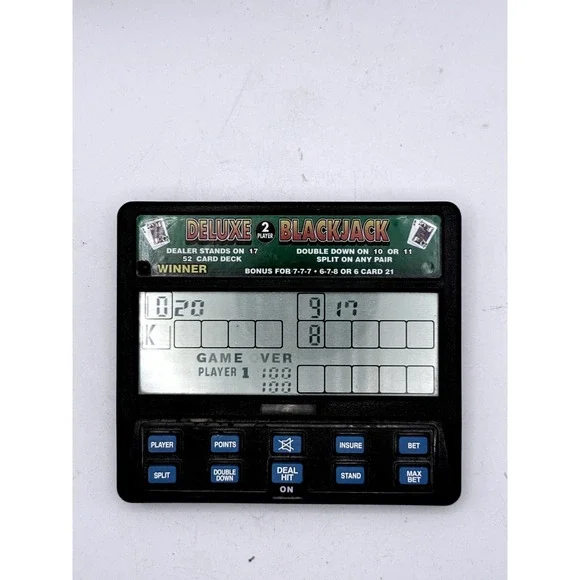 RadioShack‎ Deluxe 2 Player Blackjack Handheld Game 60-2654 Vintage Black