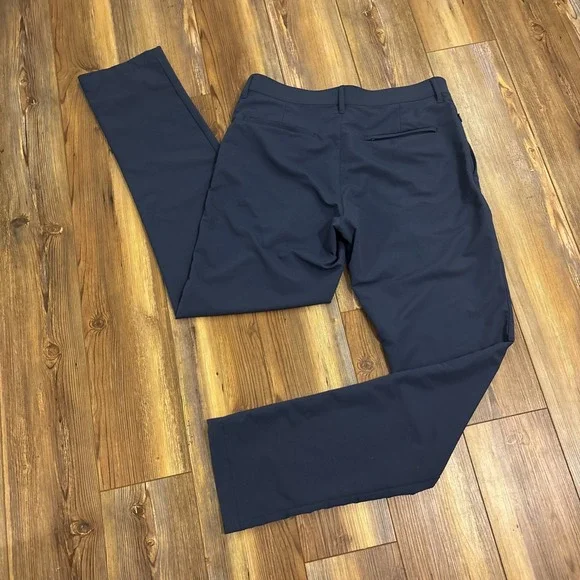 NWOT Banana Republic Men Blue Performance Stretch Slim Flat Front Pants 32x34
