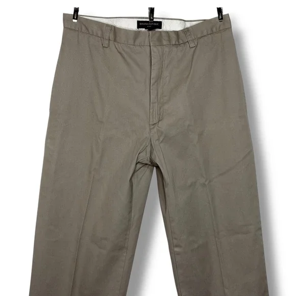 Banana Republic Mens Khaki Chino Pants 34x32 Straight Leg 100% Cotton Tan Preppy