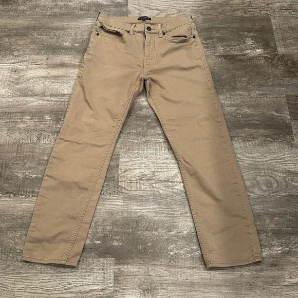 Banana‎ Republic Mens 32x32 Tan Khaki 5-Pocket Chino Pants Slim Straight Stretch