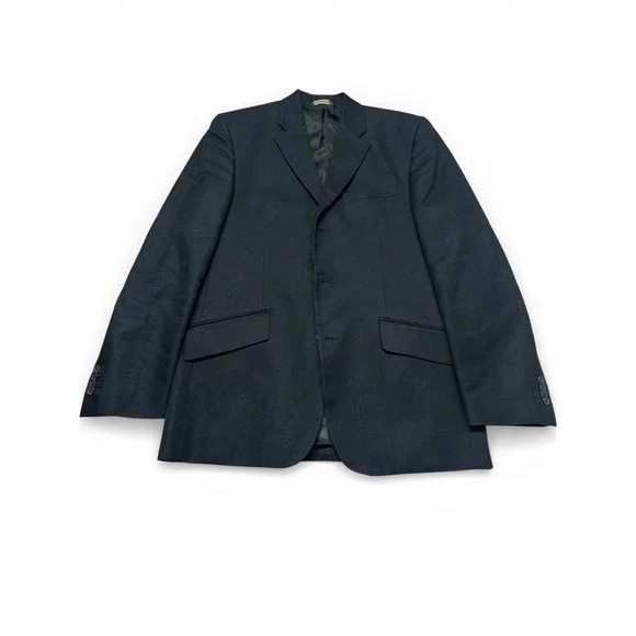 Banana Republic Navy Linen Cotton Blazer Mens 38S Tailored 2‎ Button Sport Coat