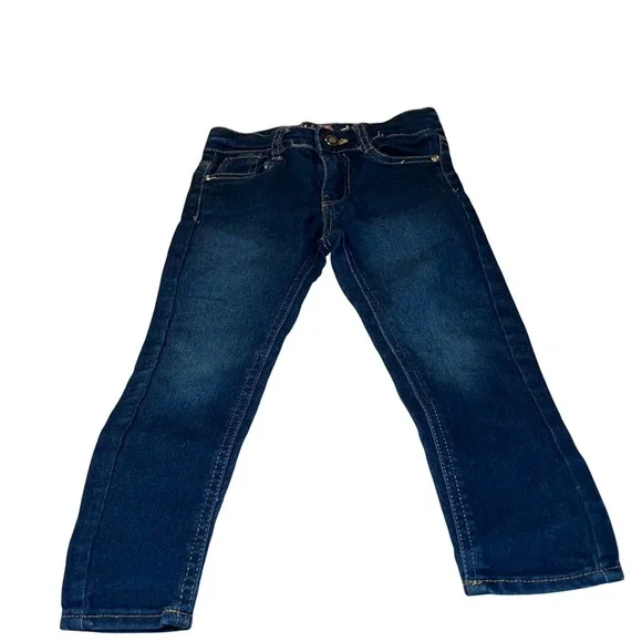 Delias Girl Size 4 Kids Skinny Jeans Blue Denim Indigo Wash With Heart Pockets