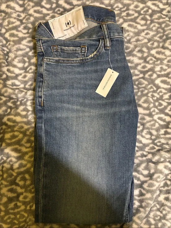 Banana Republic Straight Fit Jeans 31X30 in Mid Blue Denim