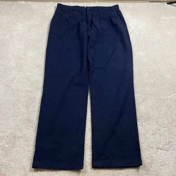 Banana Republic Pants Mens 36x34 Navy Blue Pleated Chino Stretch Casual Business