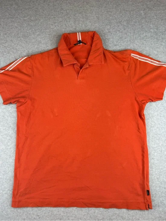 Banana Republic Orange Polo with Shoulder Stripe Detail