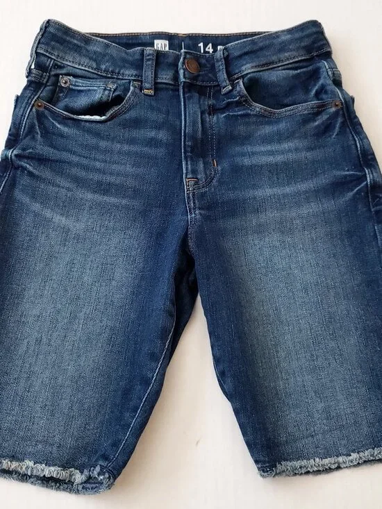 Gap Youth Bermuda High Rise Denim Shorts Size 14 Slim