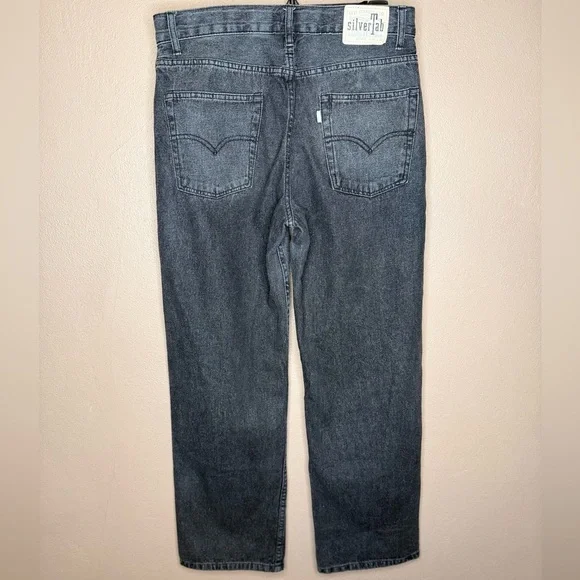 Levi's Silvertab Jeans Boy's Size 20 Reg 30x32 Gray Dark Wash Straight Baggy