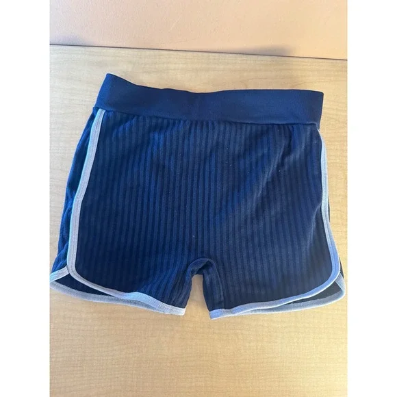 No Boundaries Girls Navy Blue Ribbed Dolphin Shorts Size‎ S 4-6 Athletic Retro