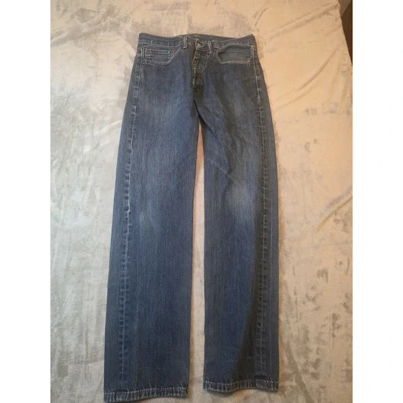 Levi's 505 Loose Straight Jeans Men's 34x34 Blue Medium Wash Denim Pants Fade