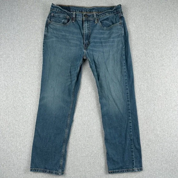 Levis Mens Jeans 36x29 Blue 514‎ Straight Fit WaterLess Denim 00514-0403