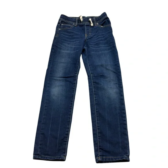 Boys Gap Kids Elastic Waistband Dark‎ Wash Straight Leg Jeans Size Large 9-10