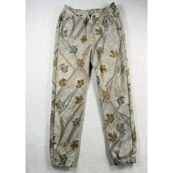 Abercrombie Kids Boys Camo Leaf Print Jogger Sweatpants Gray Brown Size 11/12