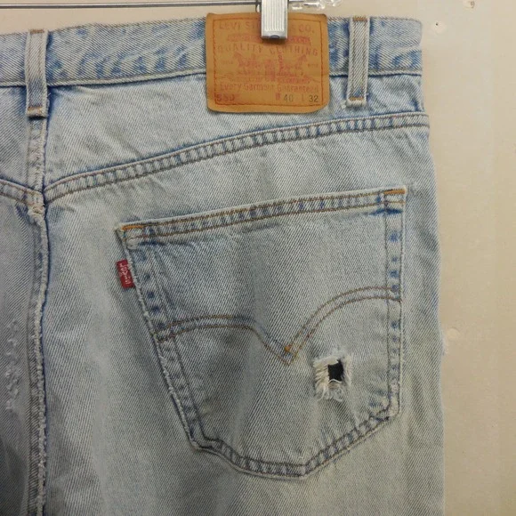 Levis 550 Relaxed Fit Tapered Leg Light Wash Denim‎ Jeans Mens 38x31 Vintage