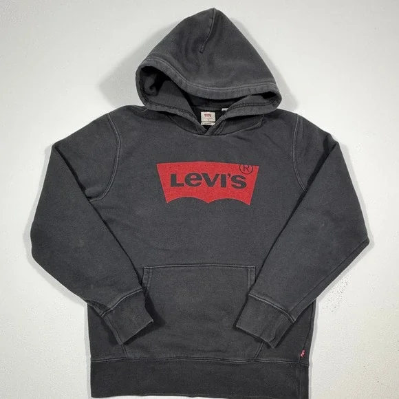 Levis Mens Standard Fit Batwing Logo‎ Hoodie Black Small Pullover Sweatshirt