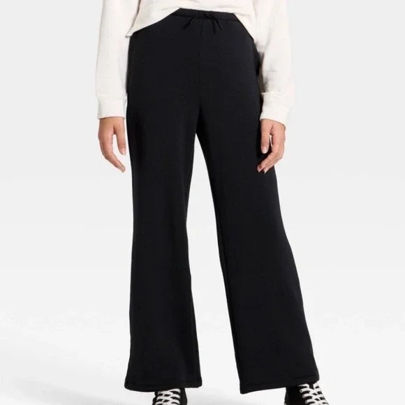 All In Motion Girls Wide Leg Pant Black Modal Extra Soft L 10/12 039-03-0365