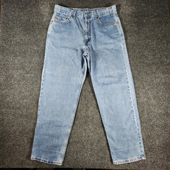 VTG 2000 Levi's 550 Jeans Mens 36x30 Blue Relaxed Fit Light Wash Denim
