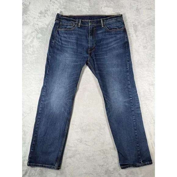 Levis 505 Mens 38x30 Blue Denim Regular Straight Fit‎ Dark Wash
