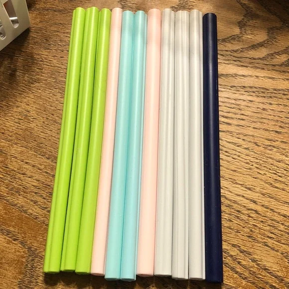 Silicon reusable straws. Openable for easy clean up