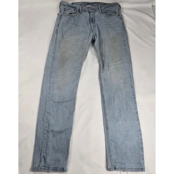 Levi's 505 Jeans Regular Fit Light Wash Denim Pants 31x32 A little‎ Dirty Thrash
