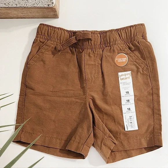3/$15 🌸 Jumping Beans Flat Front Poplin Short Toddler Boys Canyon Sand Khaki