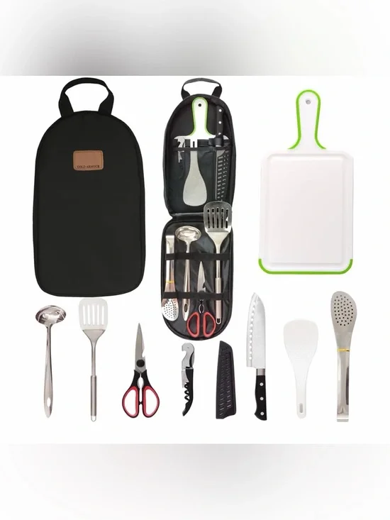 Camp Kitchen Utensil Organizer Travel Set Portable BBQ Camping Cookware