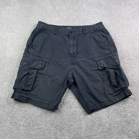 Levis Shorts Mens 36 Grey Cargo Utility Ripstop Tactical Flap Pockets‎