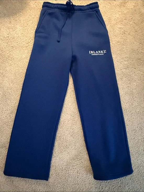 Essentials Kids Dark Blue Sweatpants with White Logo