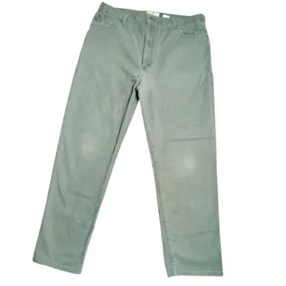 Levi's 540 Relaxed Fit Jeans Men's 42x32 Green Made USA Straight Leg Denim