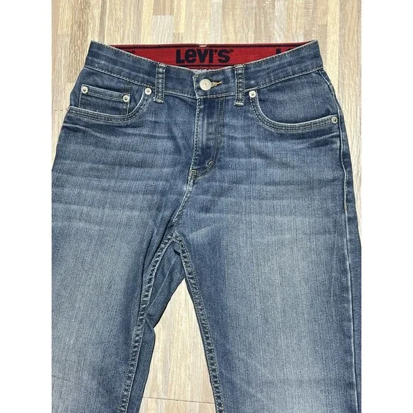 Levi’s 505 regular Straight Fit Medium Blue Jeans Denim Boys Sz 14 REG W27xL29